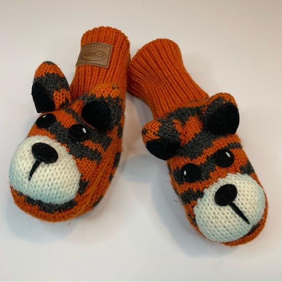 Kyber Outerwear Orange Tiger Wool Mittens - Picture 1 of 4